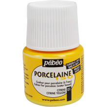 Porzellanfarbe - Pébéo - 150 Brillant Citrin N01 - Flasche 45ml - Farbe Gelb - Hohe Brillanz