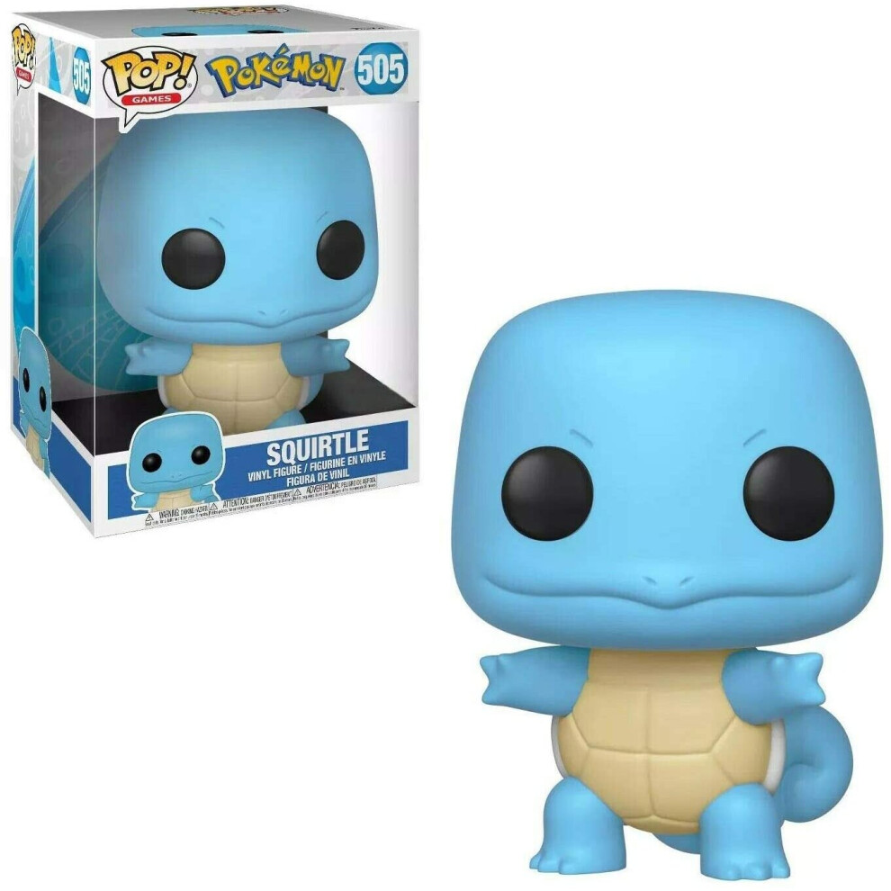 Funko POP! Games Pokemon - 10-Inches Squirtle Carapuce Schiggy 505 Vinyl Exclusive Figure