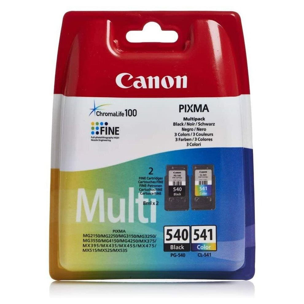 Canon Pg-540 And Cl-541 Colour Multipack Black