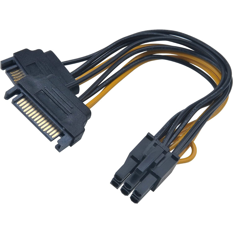 Akasa Sata Power To 6Pin Pcie Adapter Cable | 150Mm | Ak-Cbpw13-15 | Provides Psu Support For Pcie Vga Cards