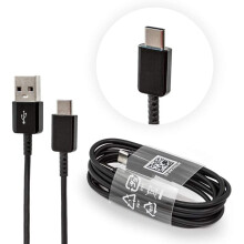 Genuine Samsung Fast Adaptive Mains/Car Charger & Samsung USB Type C Charge & Sync Data Cable (Samsung Galaxy A3 (2017), Black Lead (ONLY) Type C USB