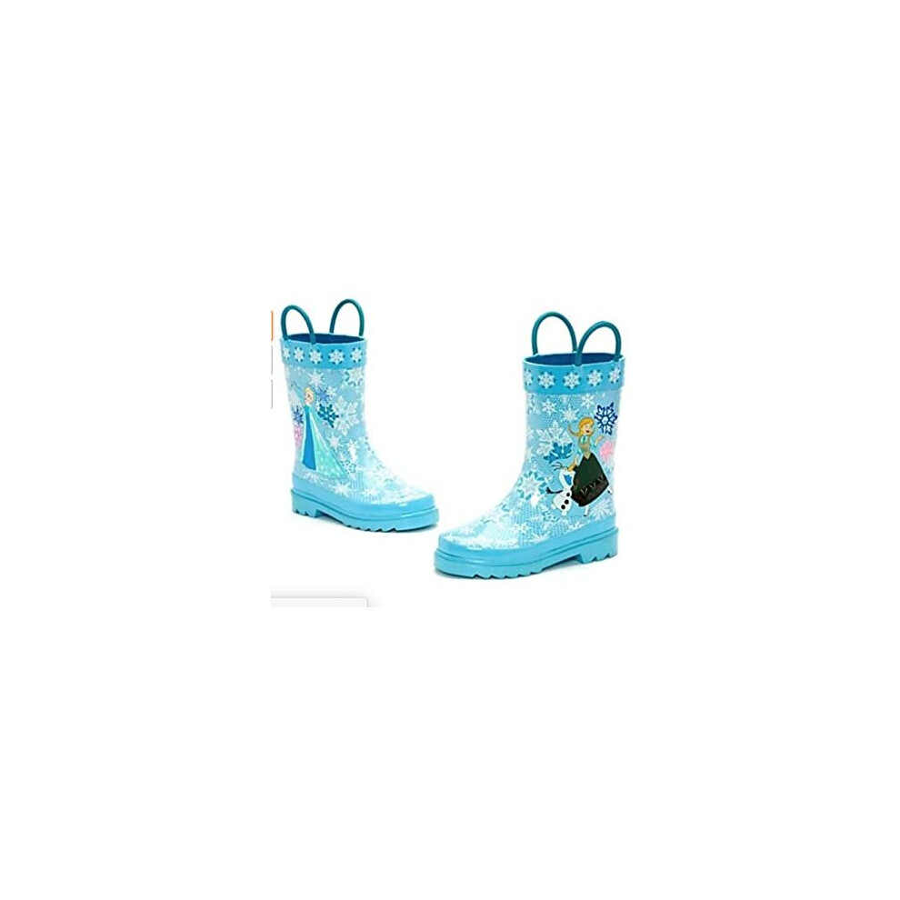 Disney Frozen Rain Boots Anna Elsa Girls Size Blue