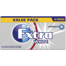 Extra White Chewing Gum, Sugar Free, Pack of 6