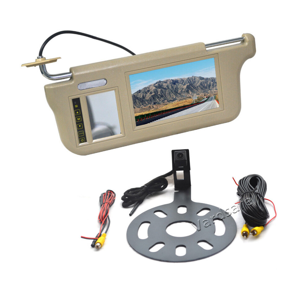Driver Side Sun Visor Rear View Mirror Monitor & Reverse Camera For Jeep Wrangler (2007-2018) 764481231581