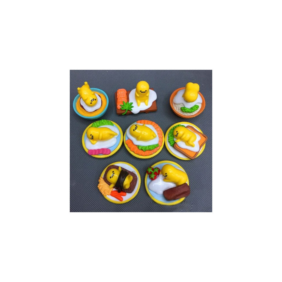 8pcs/set Sanrio Gudetama Collectibles Lazy Egg Minifigures Toy Kid Birthday Gift
