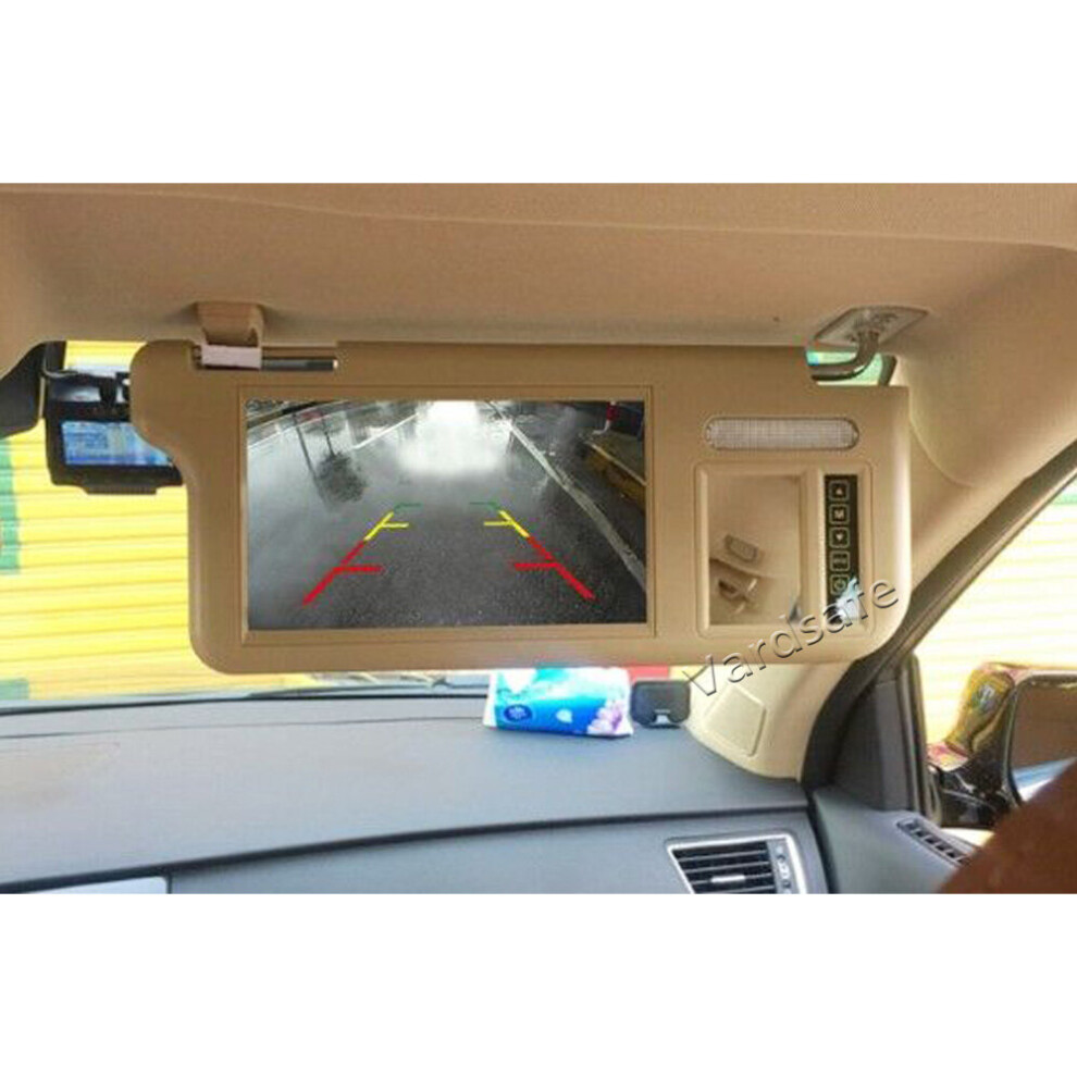 Driver Side Sun Visor Rear View Mirror Monitor for Aftermarket Backup Camera, RCA Connector-image-OPC-P927W5P-NEW