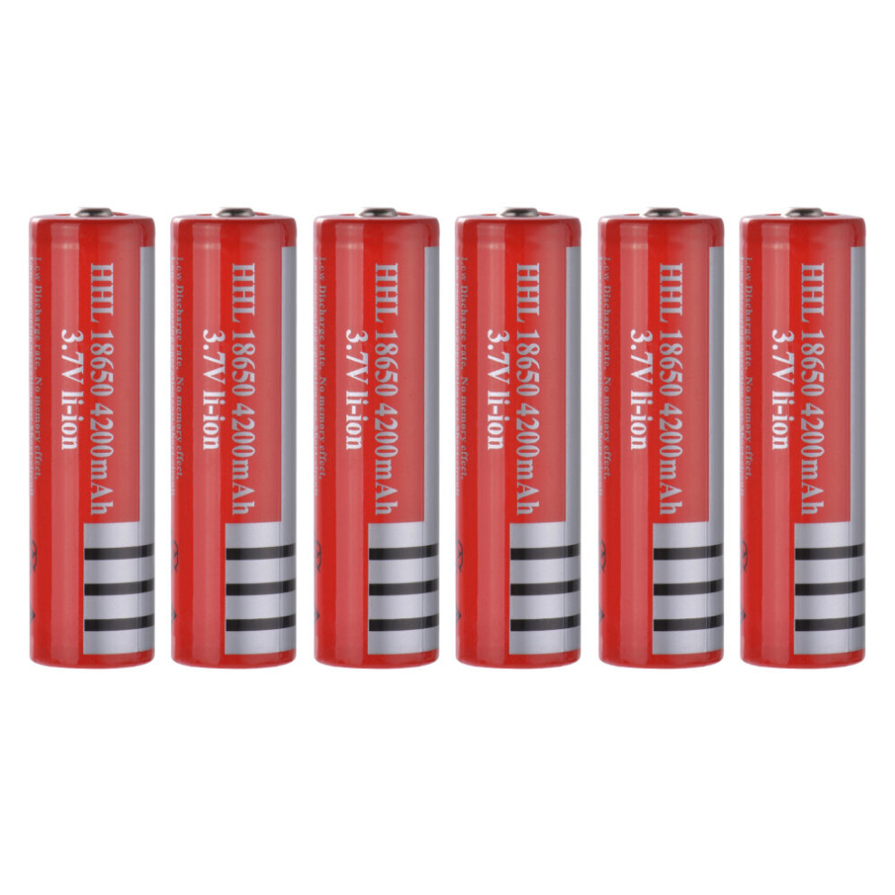 6Pcs 4200mAh 18650 Rechargeable 3.7V Lithium-ion Battery for Microphone BC986