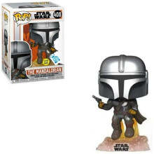 Funko 53878 Pop! Star Wars: The Mandalorian – The Mandalorian (Flying Glow in the Dark Special Edition) #408