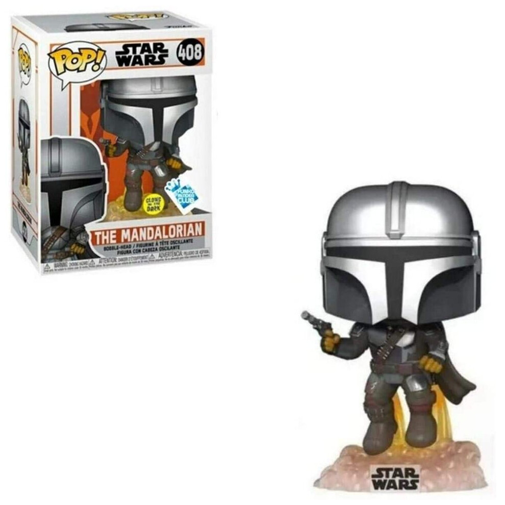 Funko 53878 Pop! Star Wars: The Mandalorian â The Mandalorian (Flying Glow in the Dark Special Edition) #408