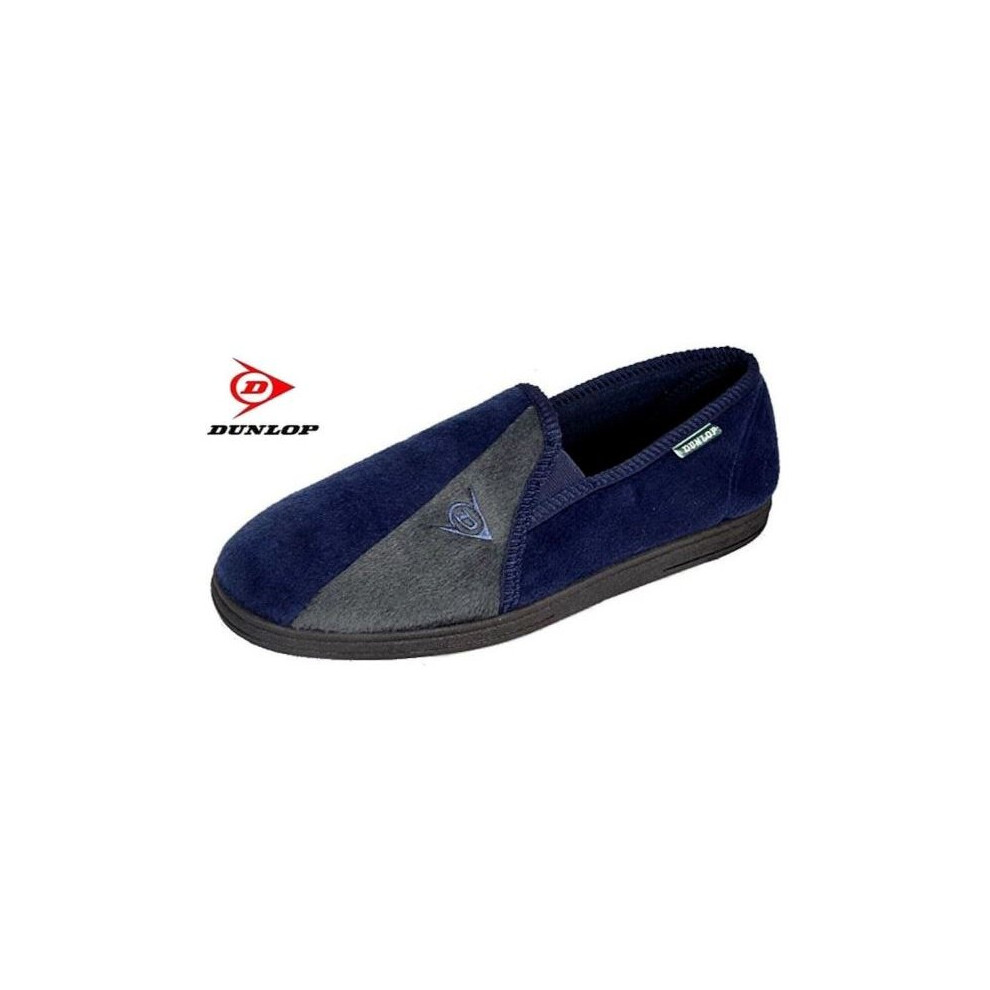 (13, Navy/Grey) Mens Famous Dunlop WINSTON II Slippers