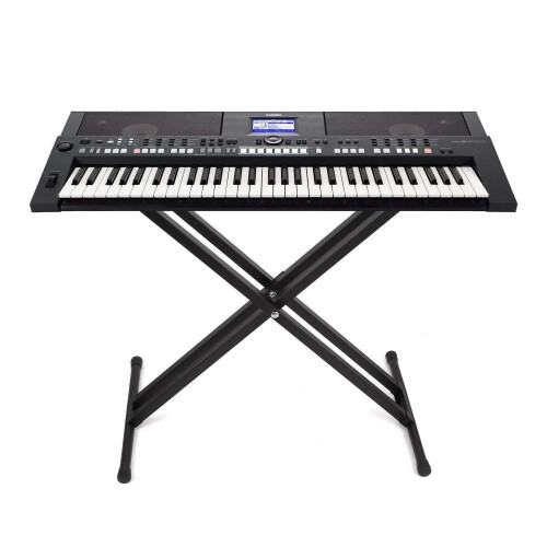 Keyboard Stand, Twin Braced X Frame, Height Adjustable with Straps