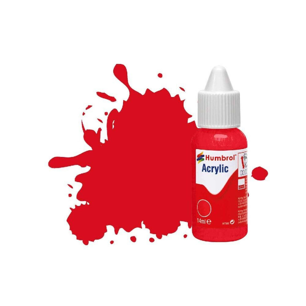 Humbrol DB0019 No 19 Red Gloss Acrylic Paint 14ml dropper bottle