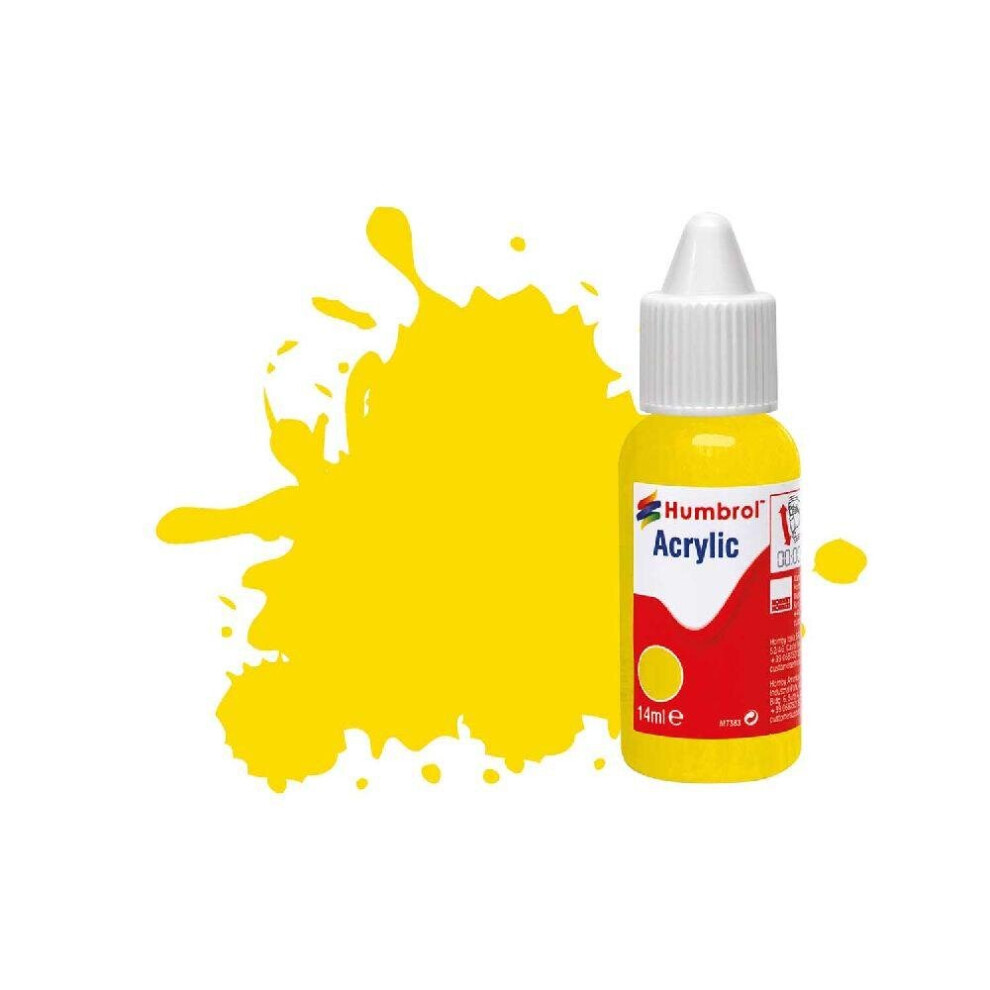 Humbrol DB0069 No 69 Yellow Gloss Acrylic Paint 14ml dropper bottle