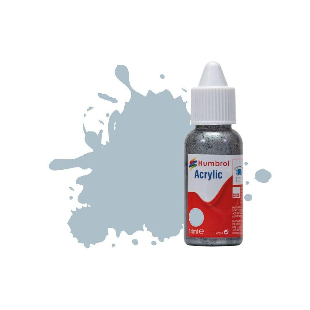 Humbrol DB0127 No 127 US Ghost Grey Satin Acrylic Paint 14ml dropper bottle