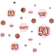 Neviti 773444 Glitz and Glamour Age 50 Confetti Table Scatters, Pink/Rose Gold