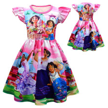 (5-6 Years) Girls Encanto Cosplay Swing Dress Ruffle Sundress A-line Birthday Party Dresses