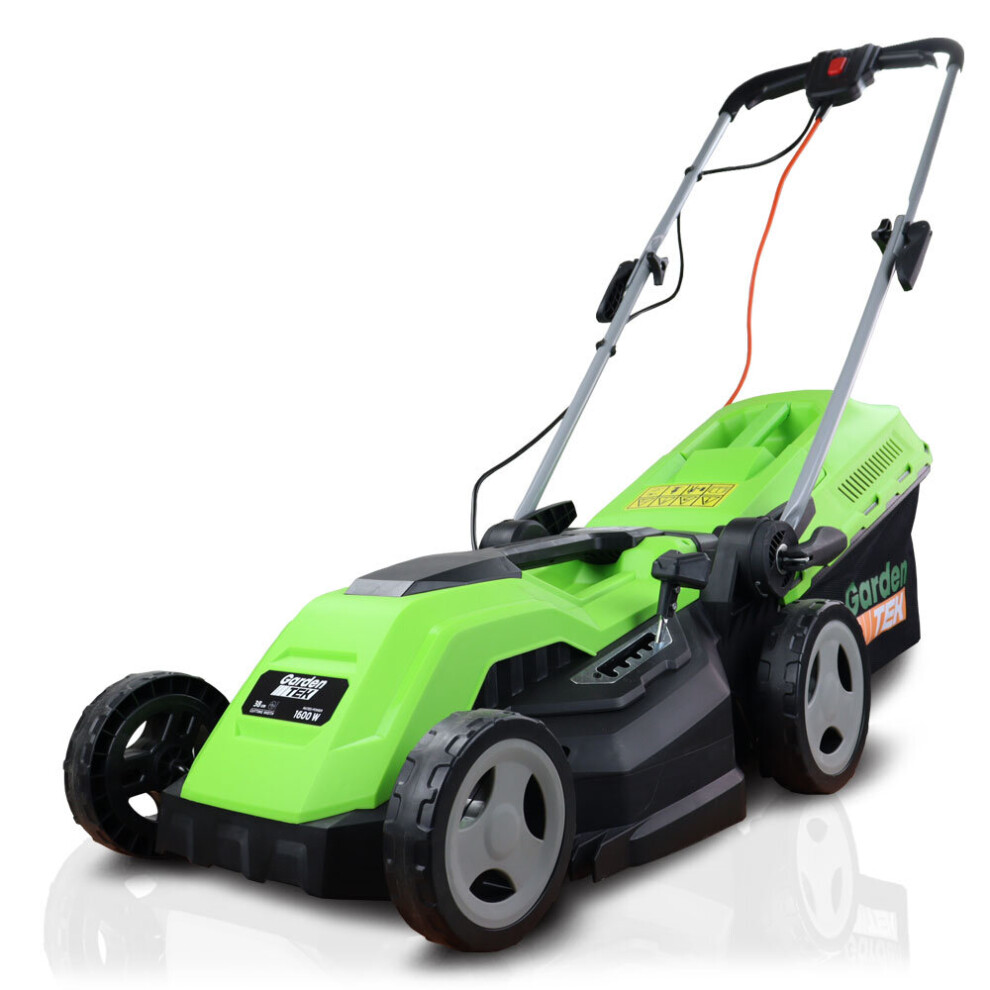 GardenTek 1600W 230V Corded Electric Rotary Lawnmower With Rear Roller