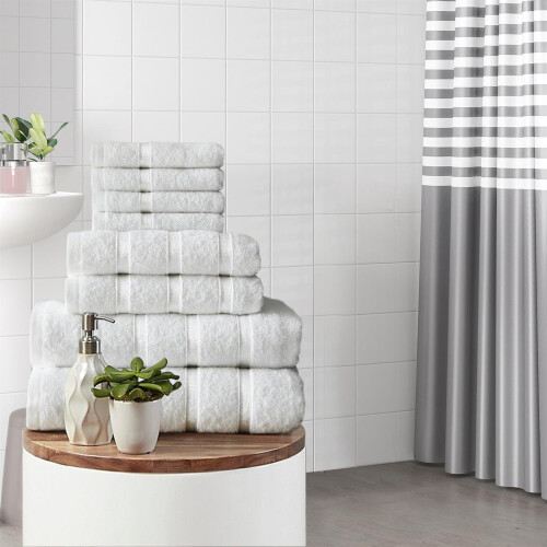 (White) Boston Egyptian Towels Bale Super Soft Set 1