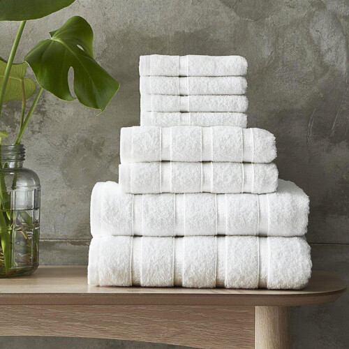 (White) Boston Egyptian Towels Bale Super Soft Set 2