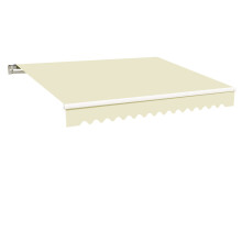 (Cream, 3.5x2.5M) Greenbay DIY Patio Retractable Manual Awning Garden Sun Shade Canopy Gazebo with Fittings and Crank Handle