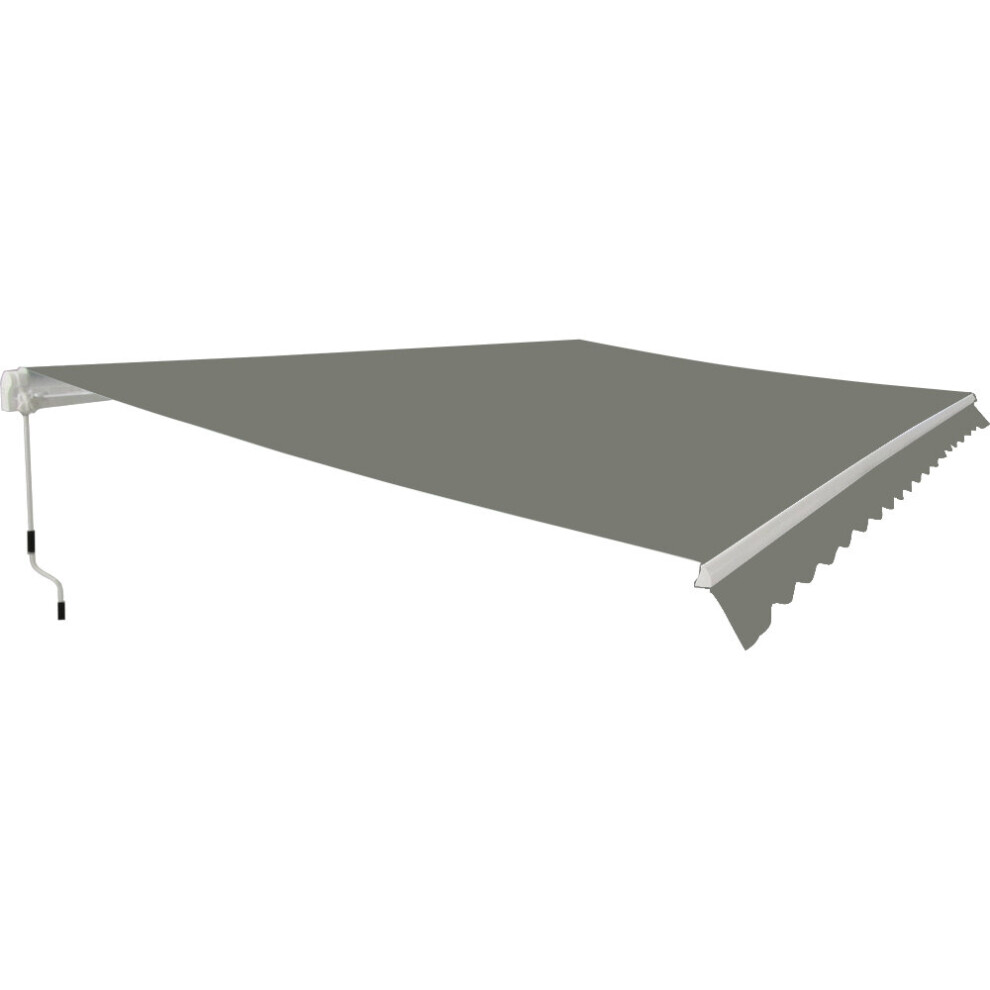 (4.5x3M, Grey) Greenbay Garden Patio Manual Retractable Awning Canopy Sun Shade Shelter Angle Adjustable