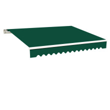 (Green, 2.5x2M) Greenbay DIY Patio Retractable Manual Awning Garden Sun Shade Canopy Gazebo with Fittings and Crank Handle