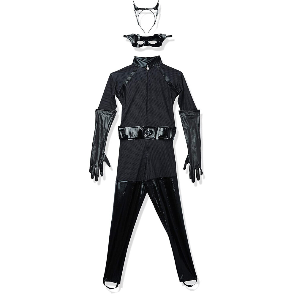 Rubies Rubie's Official Deluxe Catwoman Ladies Fancy Dress Dark Knight Batman Superhero Womens Costume(Medium) Black