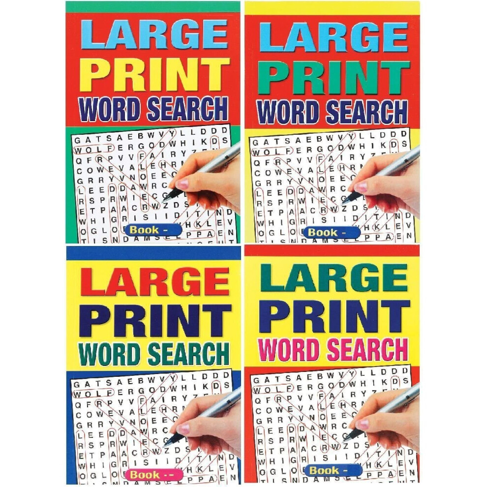 WF Graham Set of 4 Large Print A5 Size 74 Page Word Search Puzzle Books