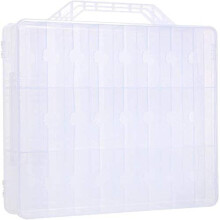 EVERGD Nail Polish Gel Cosmetic Organizer Holder, Portable Universal Clear Double Side Storage Case for 48 Bottles Adjustable Dividers Space Save