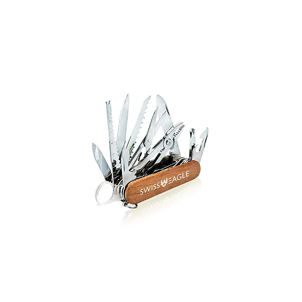 Swiss Eagle Swiss Knife Multi-Tool Pocket Knife (Brown)