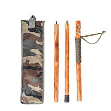 FOREST PILOT 3 Pieces Detachable Fir Wood Walking Stick for Hiking with Eagle Carving 48 Inches