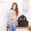 Skip Hop Skip Hop 200675, Multi-Function Baby Travel Bag with Changing Pad, Stroller Straps, Bottle Bag and Pacifier Pocket, Vegan Leather, Black with Gol 4