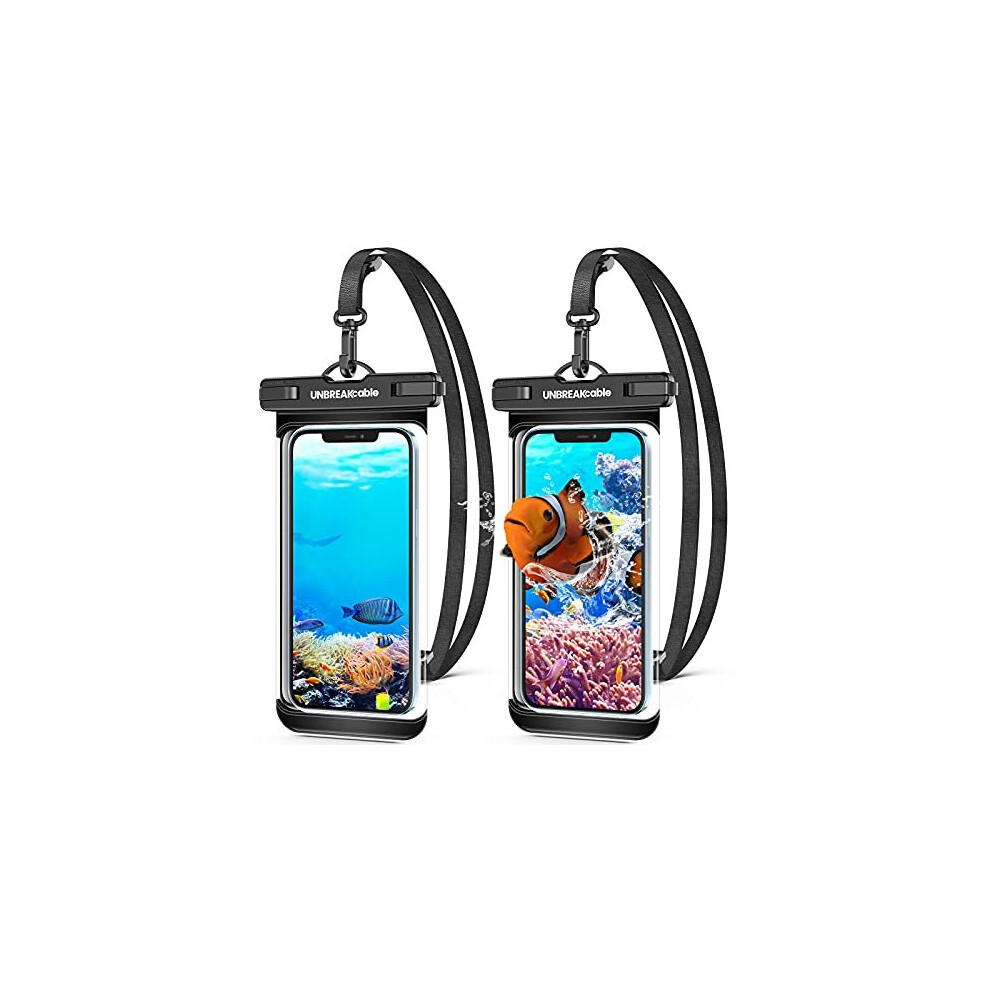 UNBREAKcable Waterproof Phone Case?2-Pack IPX8 Universal Waterproof Phone Pouch Dry Bag for iPhone 13 12 11 Pro Max XR X XS SE 2020 8 Plus Samsun
