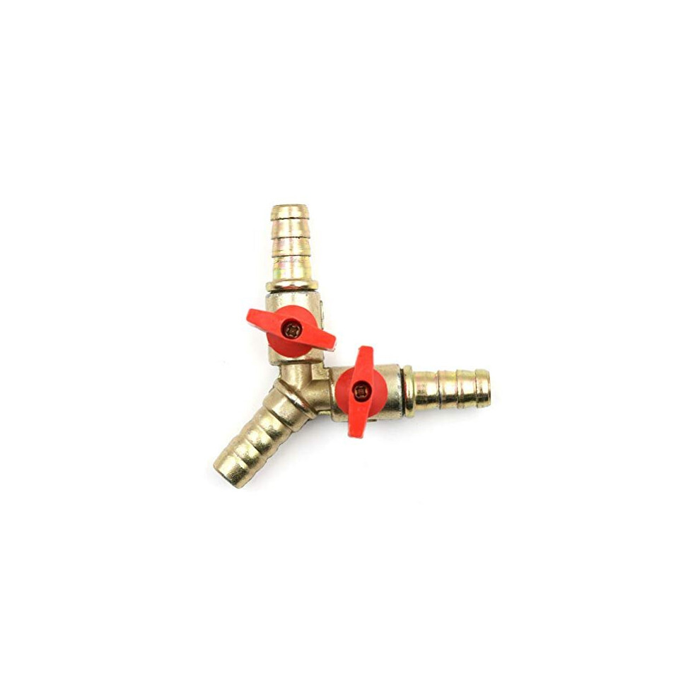 SUPERTOOL Y 3 Way Hose Connector,Splitter,Brass& Zinc Alloy,8mm(5/16"),Ball Valve for Water,Oil & Gas to Garden Watering,Shipbuilding,Constructio
