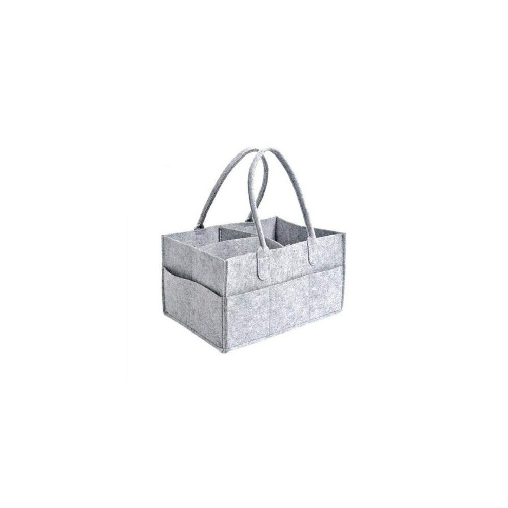 Yueshop Grey Felt Baby Diaper Caddy Nursery Storage Wipes Bag Nappy Organizer Container (Grey)