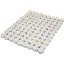 OSHINE 100Pack Battery Tea Lights- Realistic and Bright Flickering Battery Operated Flameless LED Tea Light Battery Powered 100+Hours(Warm Yellow