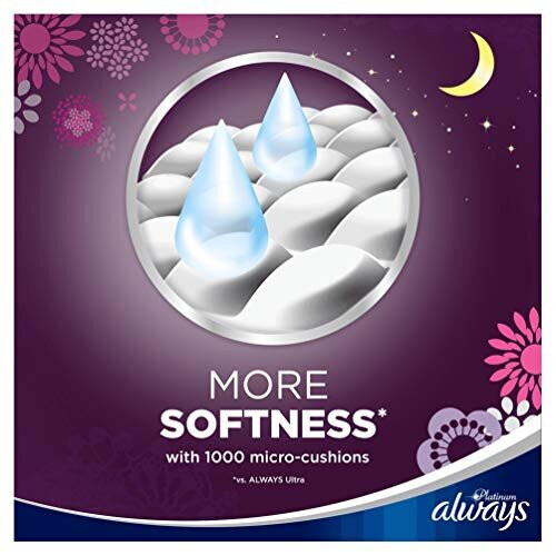 Always Always Platinum Night Sanitary Towels Wings Super Saving Box, 64 Pads 2