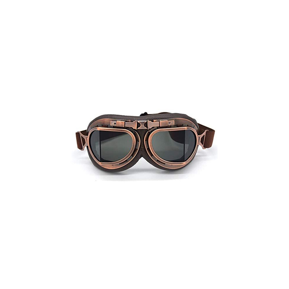 Evomosa Motocross Goggles Steampunk Vintage Aviator Pilot Style Wind Proof Glasses For Motorcycle Cruiser Scooter Biker Racer Cruiser Touring 718040167019