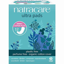 Natracare Organic And Natural Ultra Pads Super Plus- 12 x Packs of 12 (144 Pads)