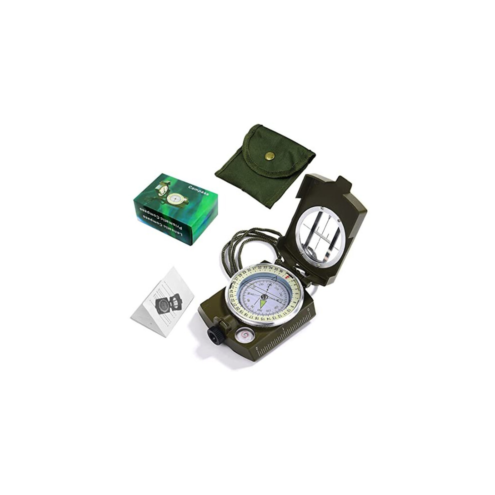 XCOZU Military Compass, Army Compass Waterproof Lensatic Compass Prismatic Compass Geology With Compass Pouch Lanyard And User Guide, Sighting Co
