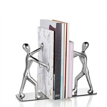 Fashion Creative Stainless Steel Decorative Small Humanoid Bookend Pair Kung Fu Kungfu Man Book Organizer Metal Bookends book end book file Home
