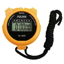 PULIVIA Sports Stopwatch Timer Lap Split Memory Digital Stopwatch, 12/24 Hour Clock Calendar with Alarm, Shockproof Sport Stopwatch for Swimming