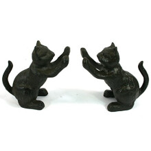 Cast Iron Bookends or Door Stops. A Set of 2 Cats Playing. The Perfect Gift for a cat Lover and a Book Lover Alike. (Pack of 2)
