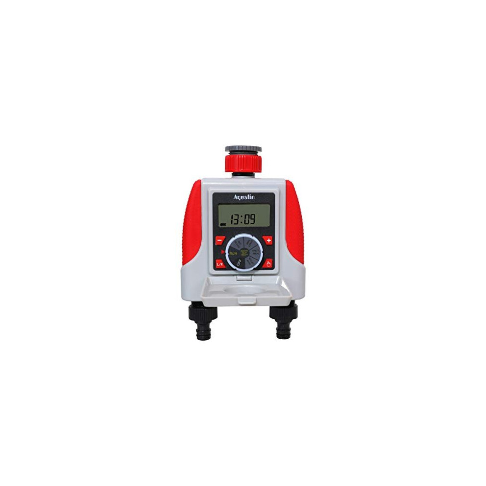 Aqualin Two Outlets Electronic Hose Tap Water Timer Garden Irrigation System Controller Watering Computer Waterproof
