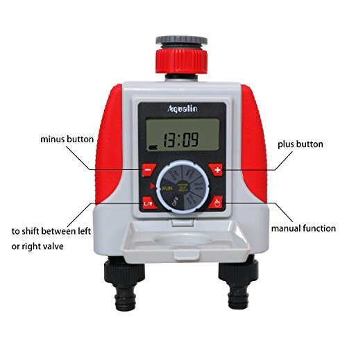 Aqualin Two Outlets Electronic Hose Tap Water Timer Garden Irrigation System Controller Watering Computer Waterproof 1