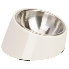 SUPERDESIGN Mess Free 15 Slanted Bowl for Dogs and Cats, Tilted Angle Bulldog Bowl Pet Feeder, Non-Skid & Non-Spill, Easier to Reach Food M/300m