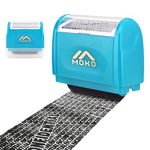 MoKo Identity Theft Protection Stamp Roller Refillable Self