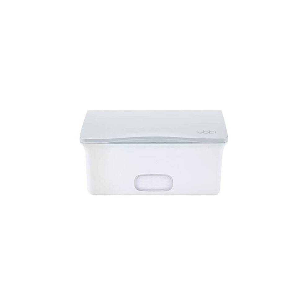 Baby Nappy Wipes Dispenser | Baby Nappy Wipes Case, Baby Wipes Holder With Weighted Plate, Keeps Wipes Fresh And Non-Slip Rubber Feet, Grey Ubbi