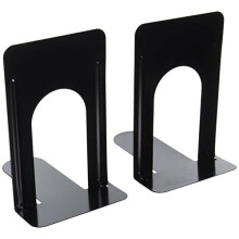 UNIVERSAL Economy Bookends, Nonskid, 5 7/8 x 8 1/4 x 9, Heavy Gauge Steel, Black
