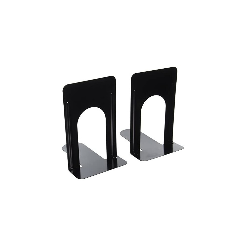 UNIVERSAL Economy Bookends, Nonskid, 5 7/8 x 8 1/4 x 9, Heavy Gauge Steel, Black